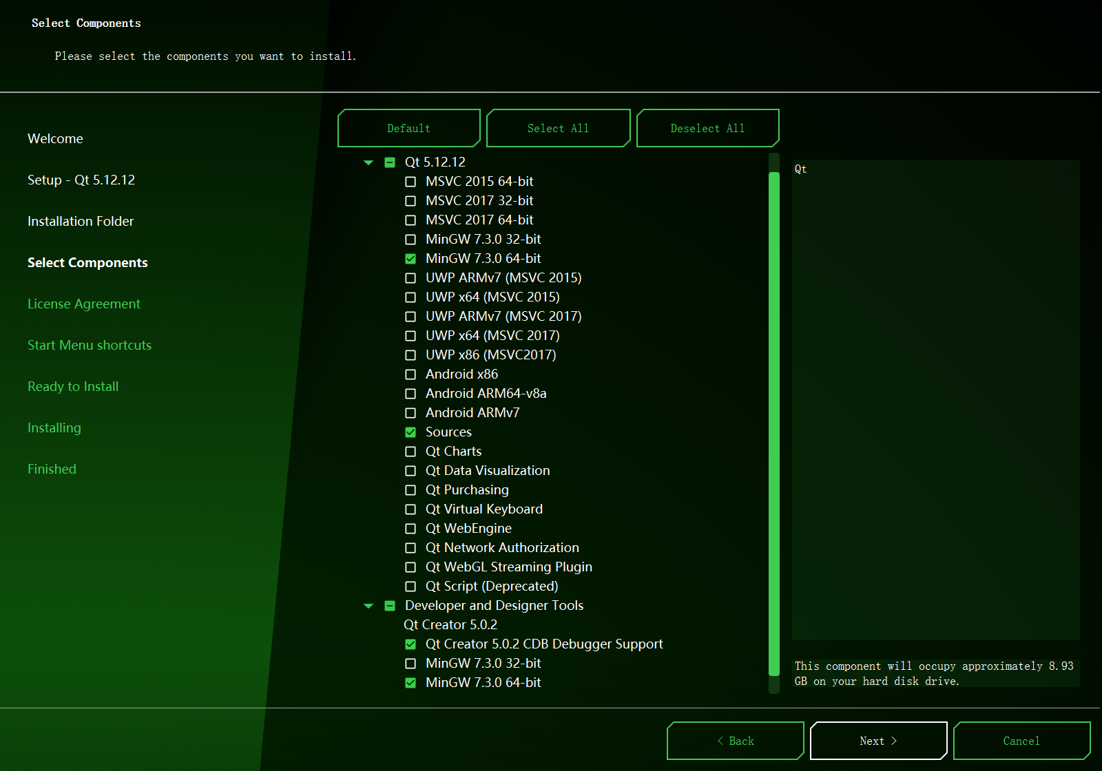 Qt options